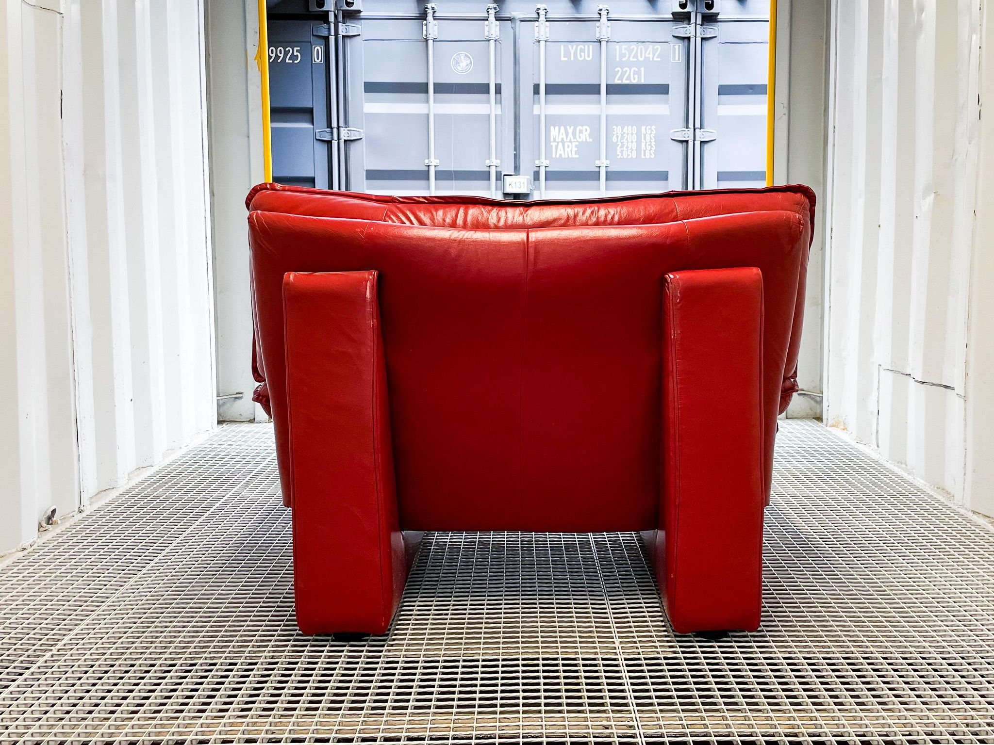 Nicoletti Salotti Italian Designer - Armchair and sofa set 2 places in red leather