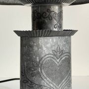 LAMPE Coeur ZINC Vintage