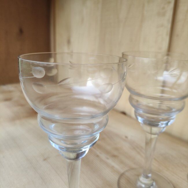 Set of 6 engraved glasses