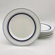 6 Dessert plates Quadrifoglio - Italy - Blue Liseré.