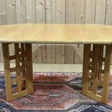 1970s English oak dining table with 2 extensions