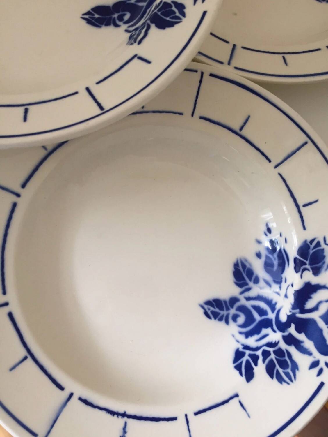 Terre de Fer Badonviller Chanzelles Blue model soup plates