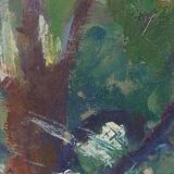 Oil painting on panel early 1900 landscape impressionist frame