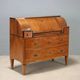 Antique drop-leaf cabinet in walnut, painted ebony wood, 19th century.