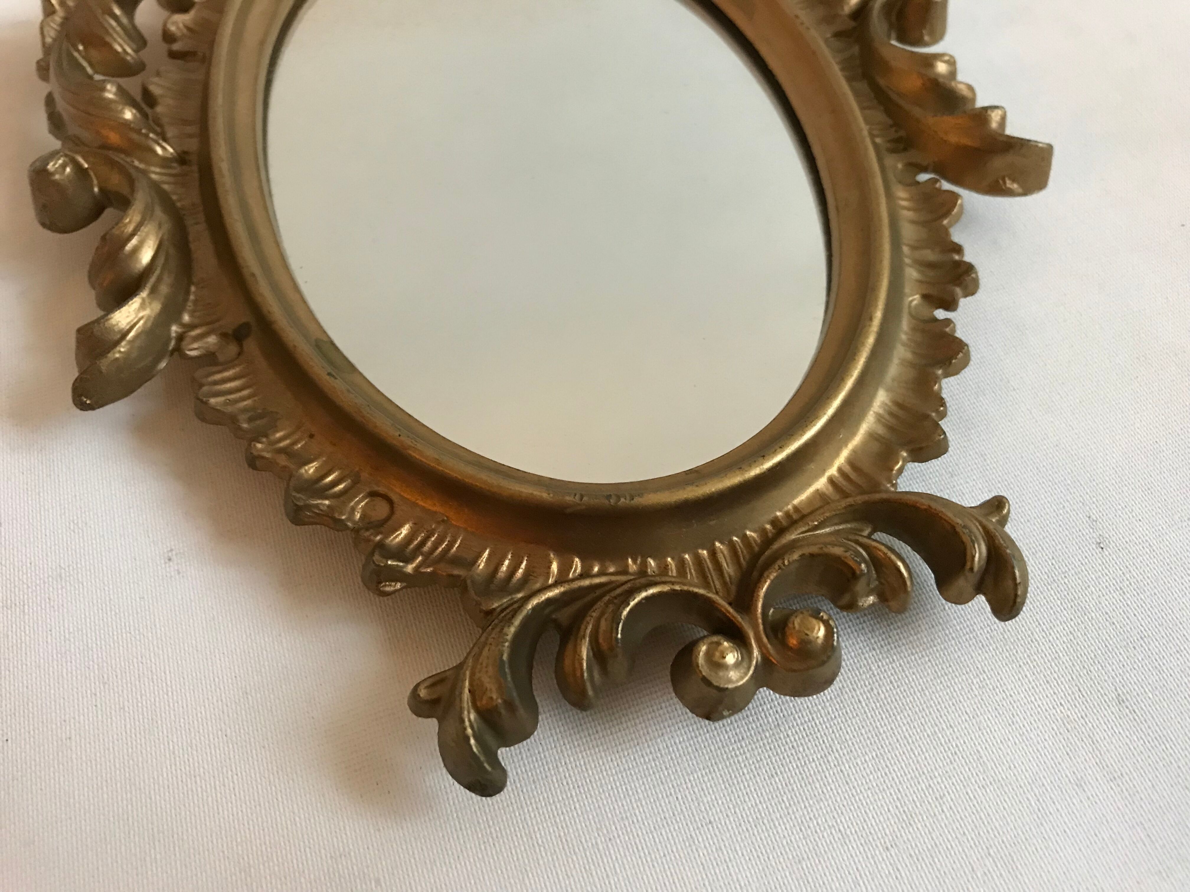 Miroir classique doré 16x24cm
