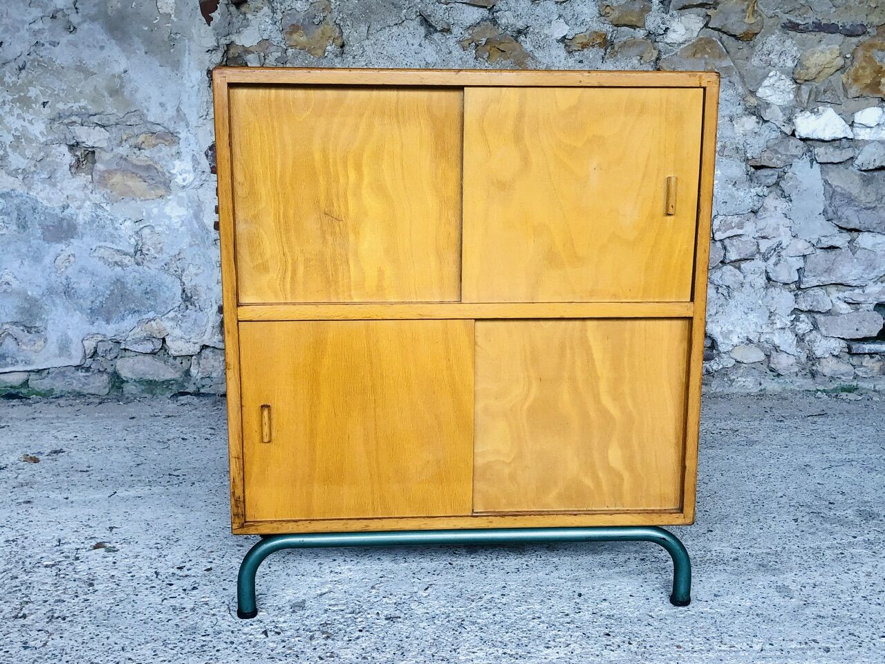 Mid-Century Vintage Storage Cabinet on Metal Legs