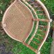 Corner chair in beech, caned seat from the early 20th century.
