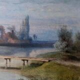 Pierre Girard, Paysage de campagne, watercolour, 1854