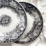 2 “Jardinière” ironstone dessert plates U&C Sarreguemines
