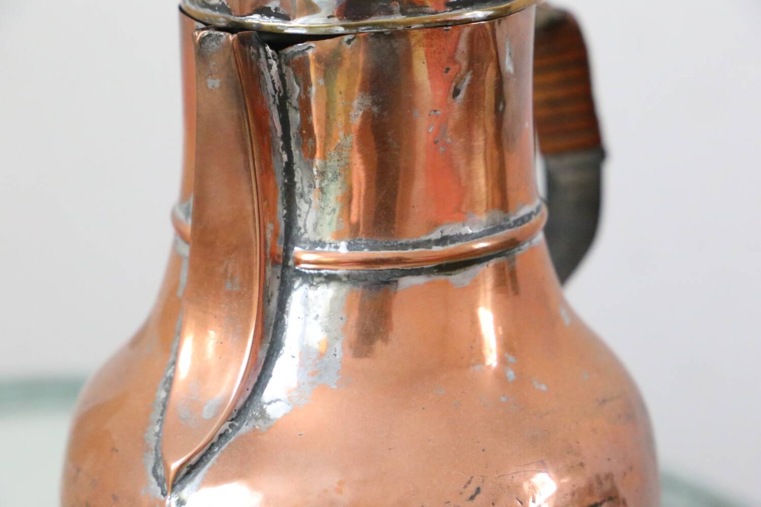 Antique coquemar, pitcher, antique copper, 19th century