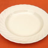 1950s Hollow plates Salins France Scalloped edge Color: Ivory