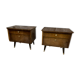 Pair of night tables feet compass bedside end of vintage sofa old 1950 1960 retro