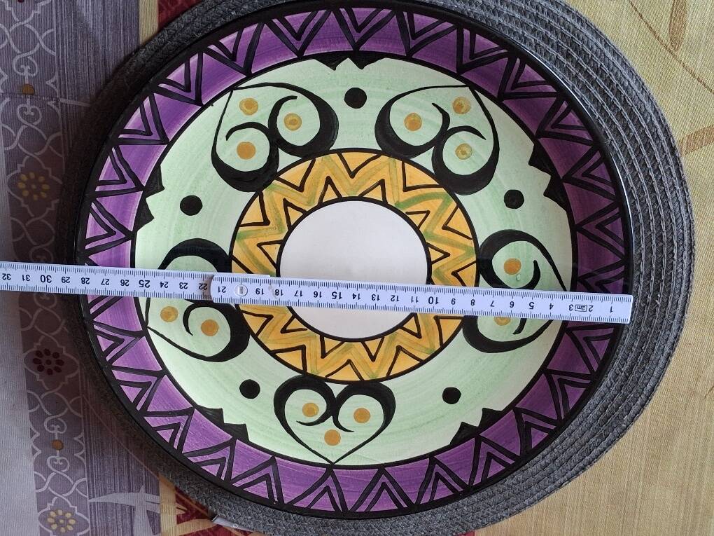 Hand-painted ceramic plate from Brittany, vintage (1960-1970)🌸