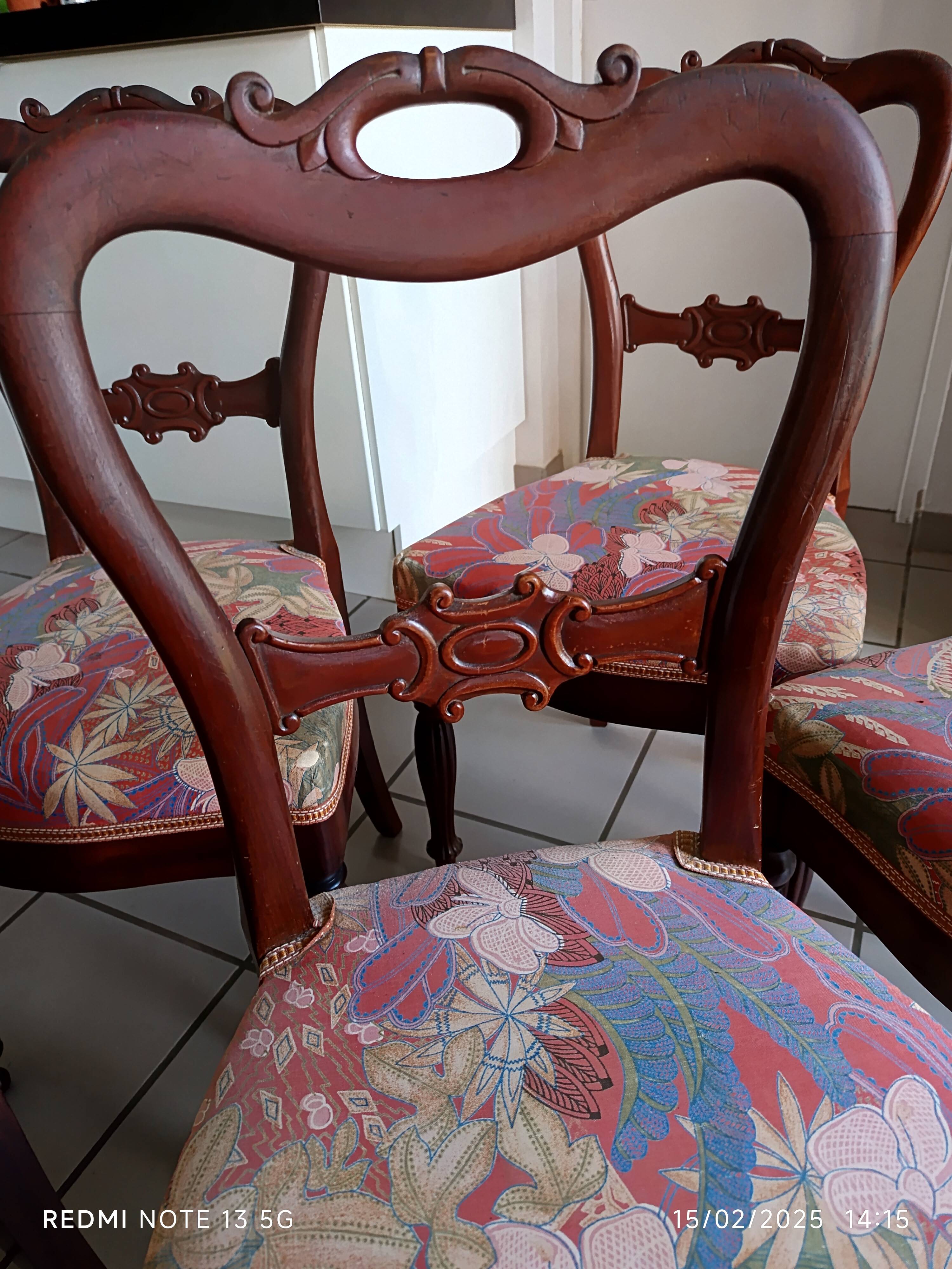 Set of 5 19th century cacahogany chairs