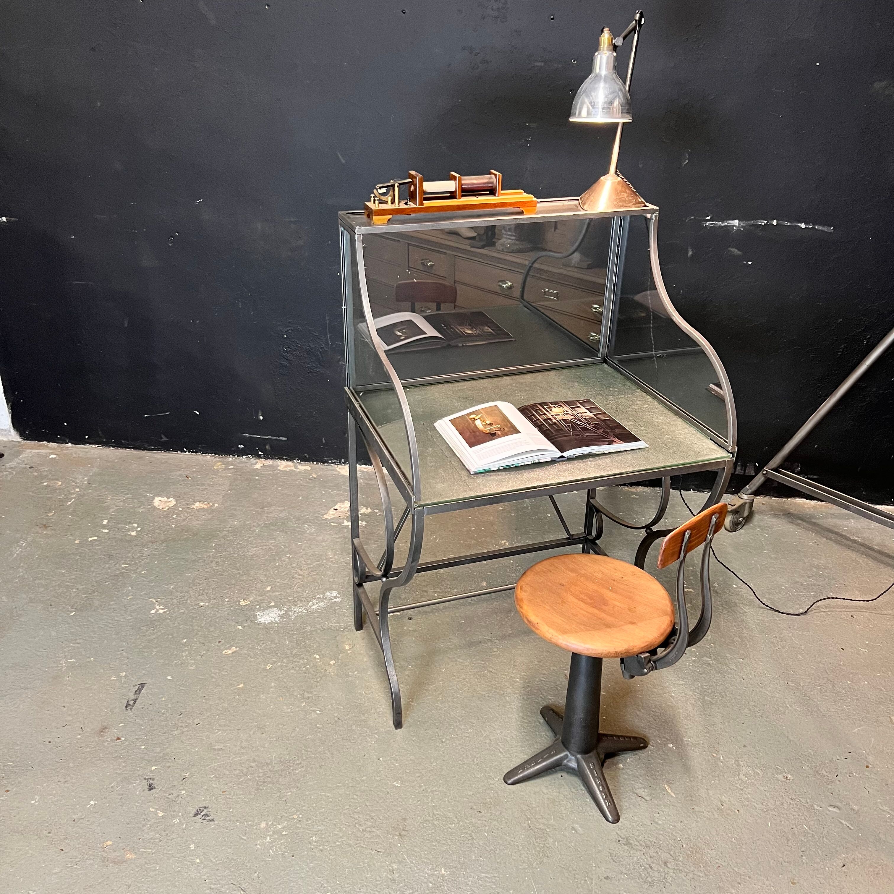 Steel and glass office bank voting booth