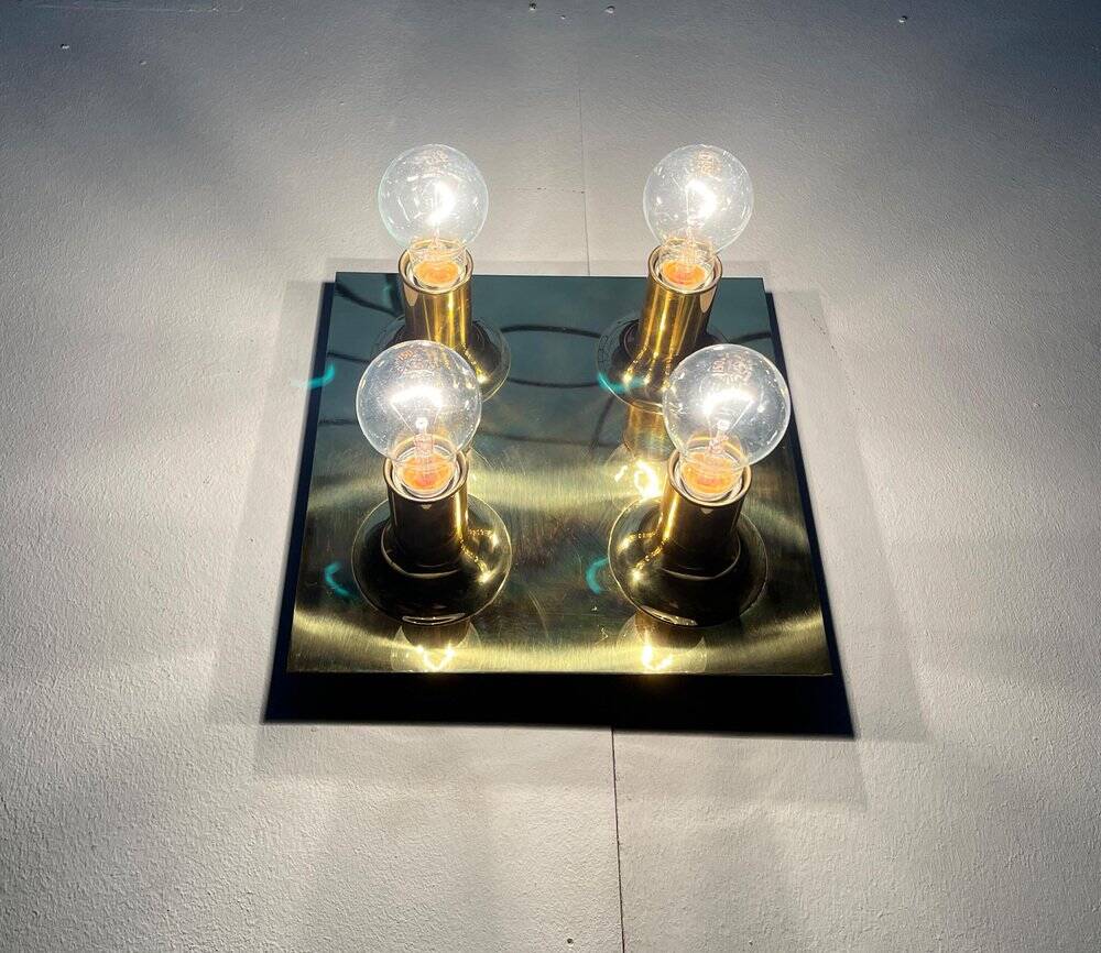 Ceiling lamp or wall sconce in brass from the mid-century German space age by Cosack, 1960s.