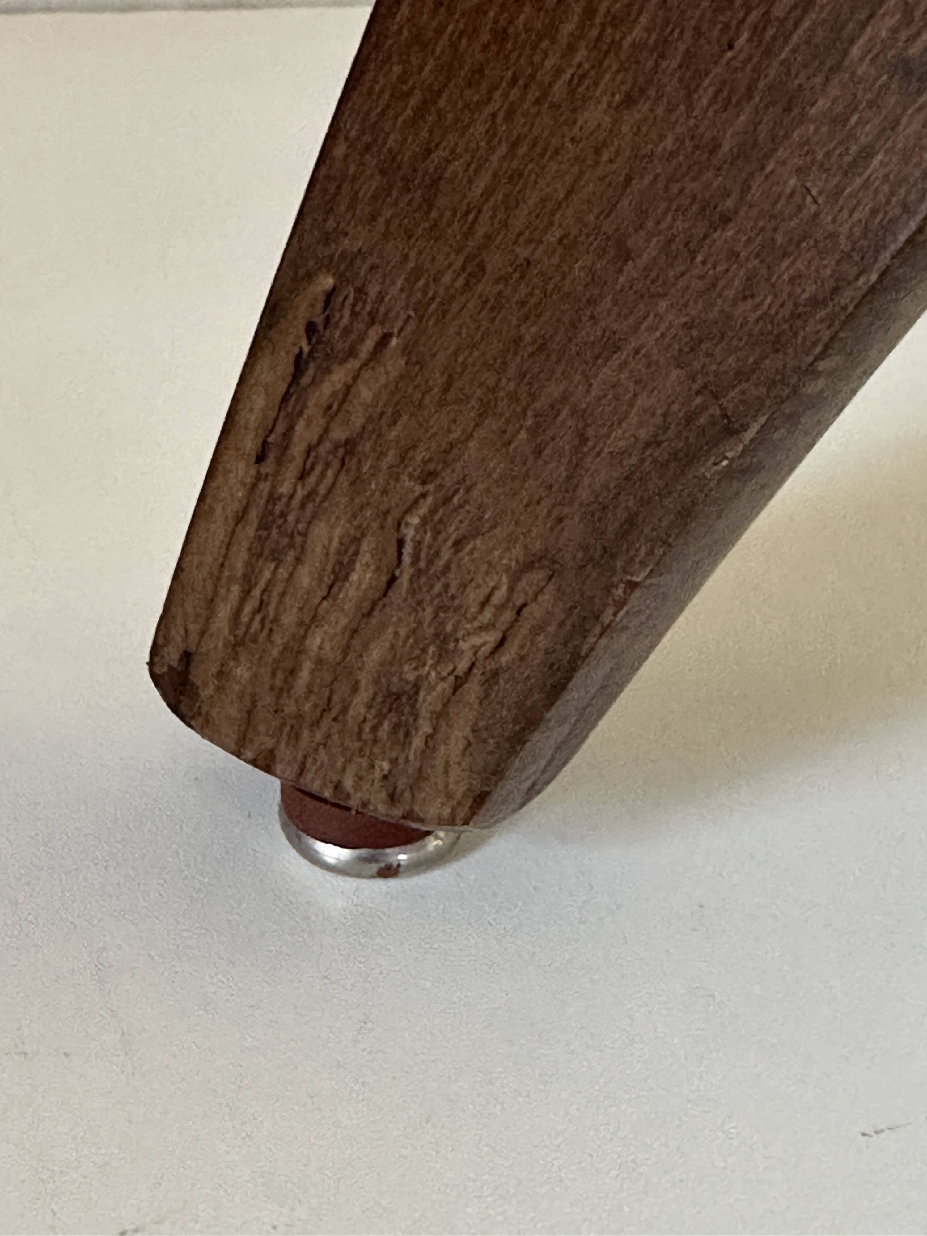 Vintage 60s tripod oak stool