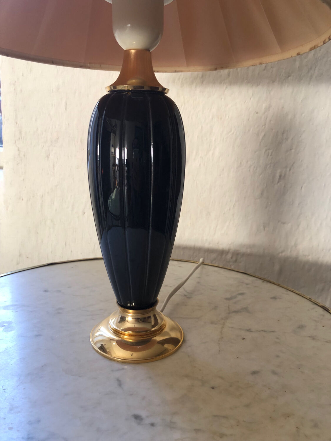 Ceramic and metal table lamp