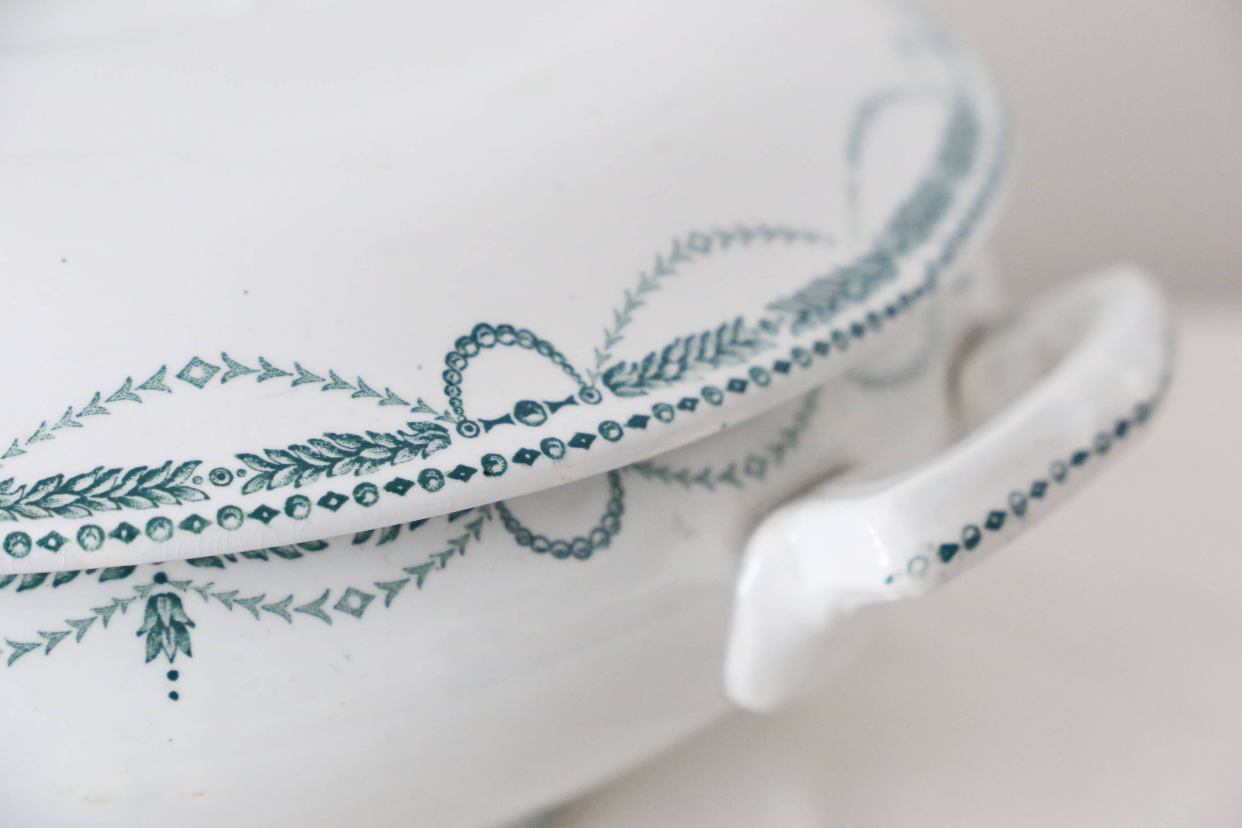 René model tureen or salad bowl, Saint Amand, Terre de Fer, French manufacture