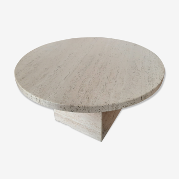 Table basse ronde en travertin