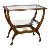 Table basse vintage avec plateau en verre, années 1990