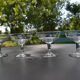 4 original antique champagne glasses in Belgian engraved glass