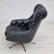 Fauteuil en cuir pivotant danois vintage
