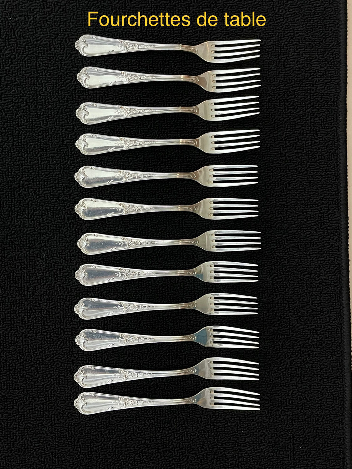 Ercuis cutlery set 131 pieces in metal Louis XV style, rocaille