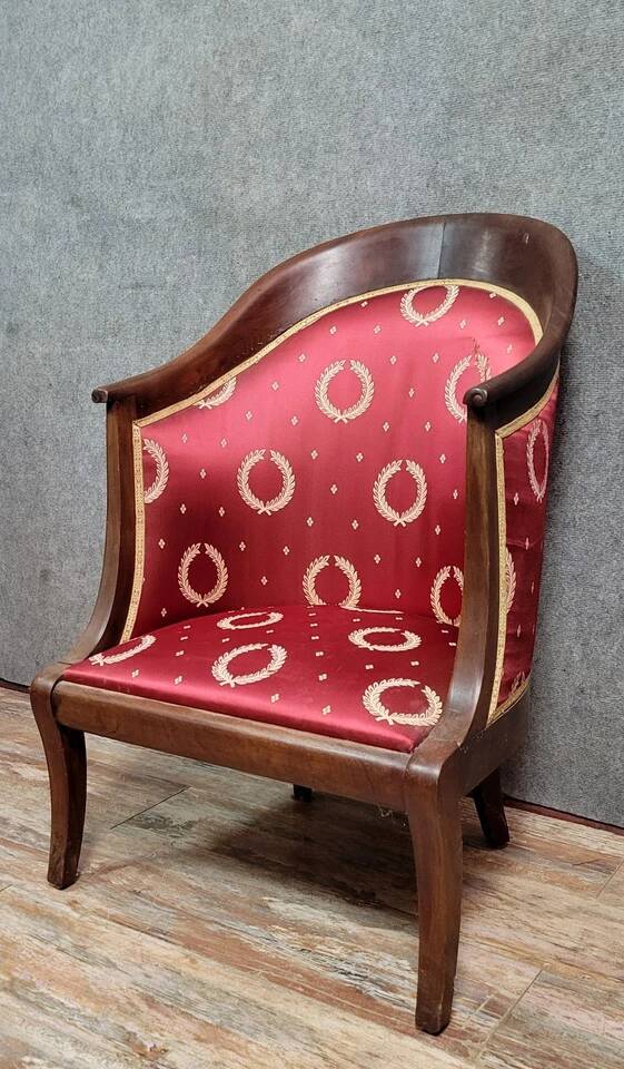 Fauteuil gondole époque Empire en acajou époque XIXeme
