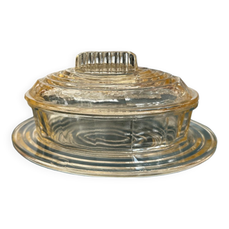 Glass butter dish