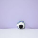 vintage white vase painted blue