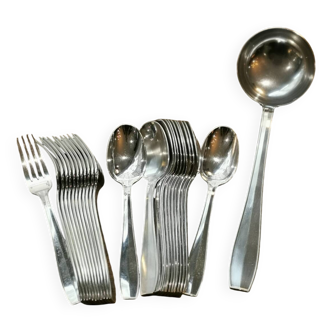 12 forks + tablespoons + ladle Christofle