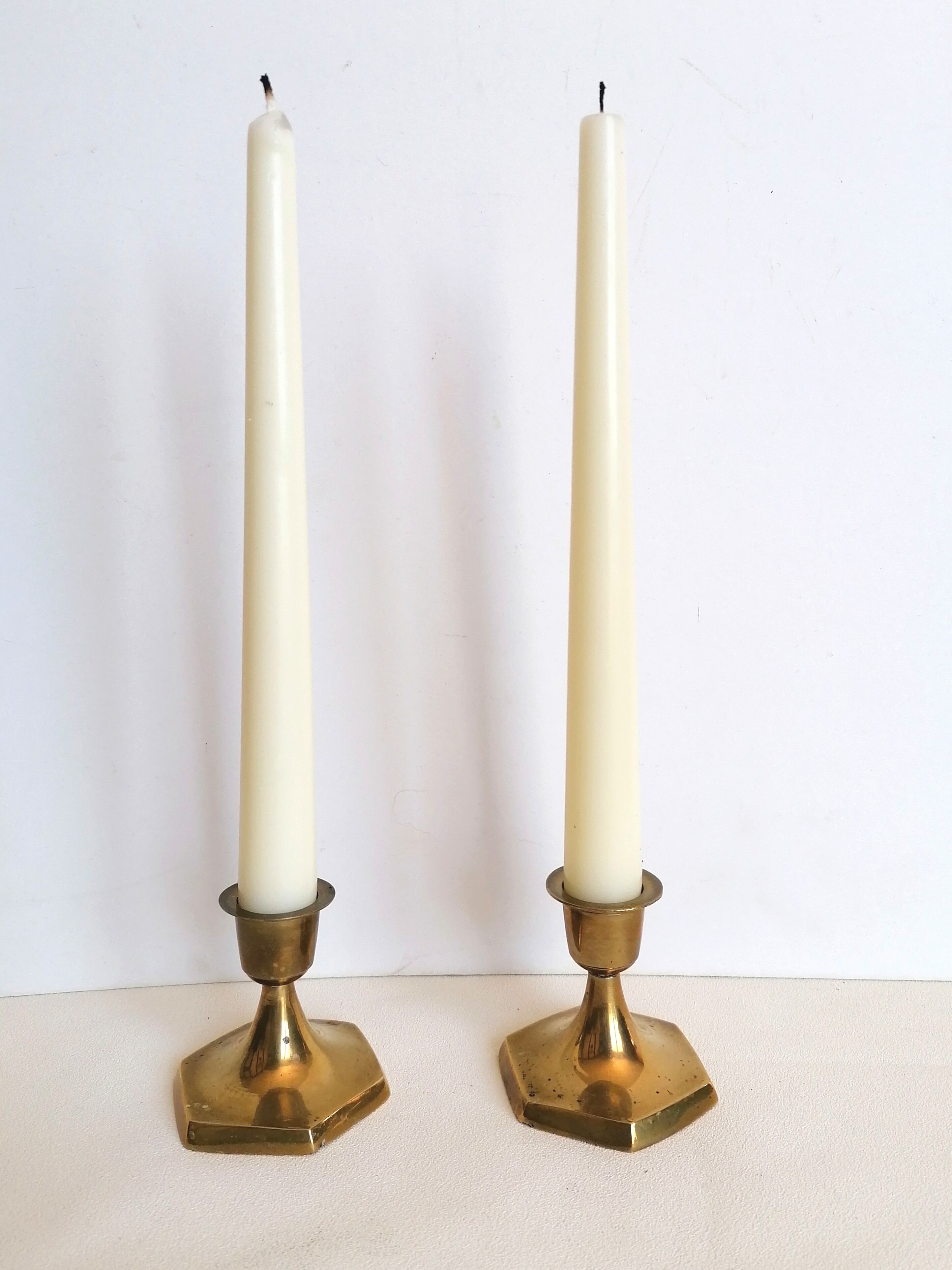 Pair of brass candlesticks