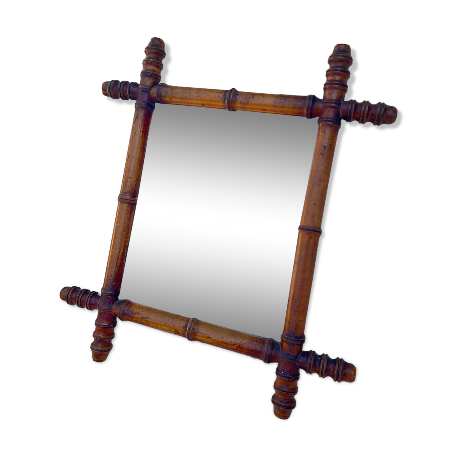Vintage bamboo mirror 1960