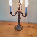 bronze 3-light chandelier, rococo style desk lamp