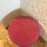 Paire de tabourets design en velours framboise