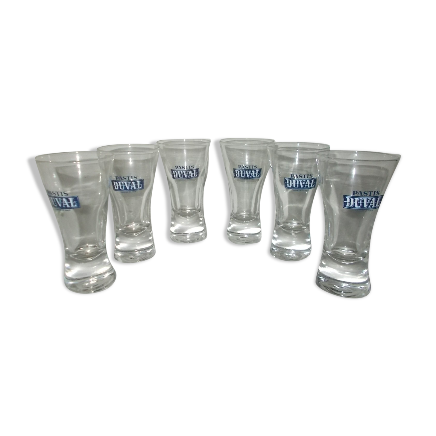 Lot 6 glasses pastis duval bistro advertising