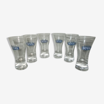 Lot 6 glasses pastis duval bistro advertising