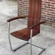 Vintage set of four designer chairs solid beech chrome