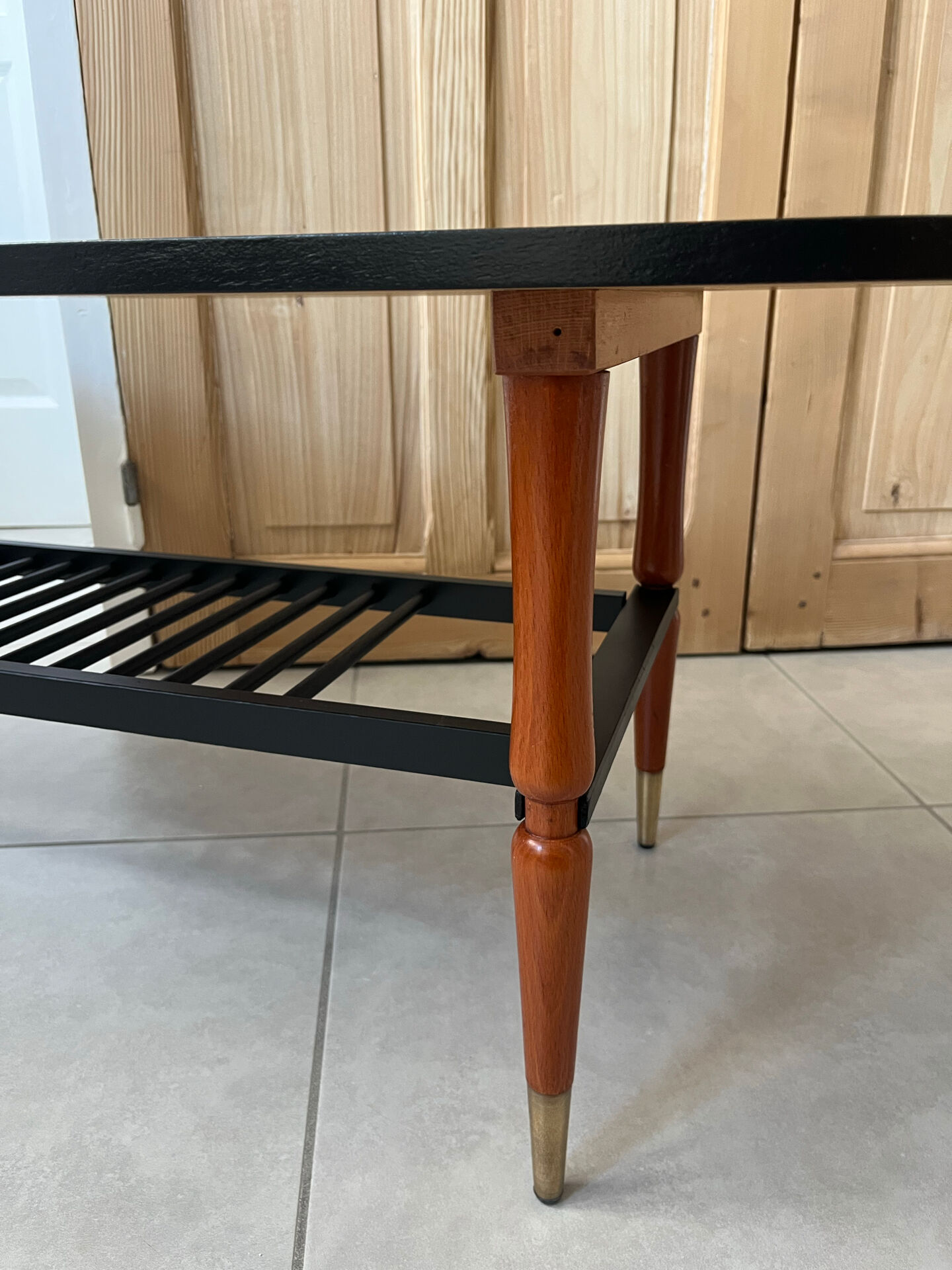 Scandinavian style coffee table with 2 levels from the 1960s.
