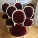 Lot of six Louis XVI chairs purple velvet patinated wood