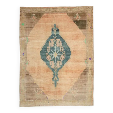1940s Vintage Turkish Hand-Knotted Area Rug 228x303