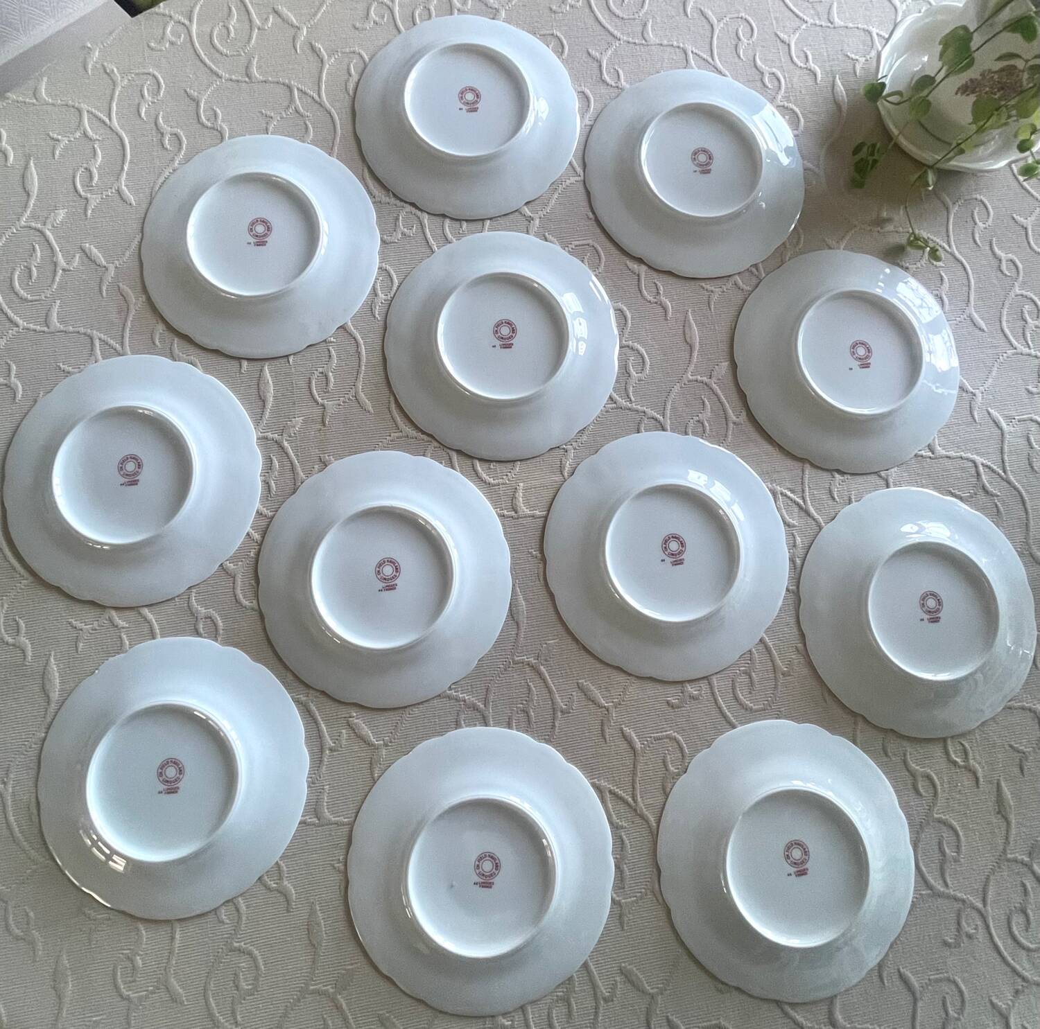 12 Haviland Limoges dessert plates.