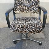 Vintage leopard fabric office chair