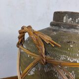 Jarre en terre cuite et rotin XIXème