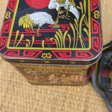 Vintage white metal tea boxes