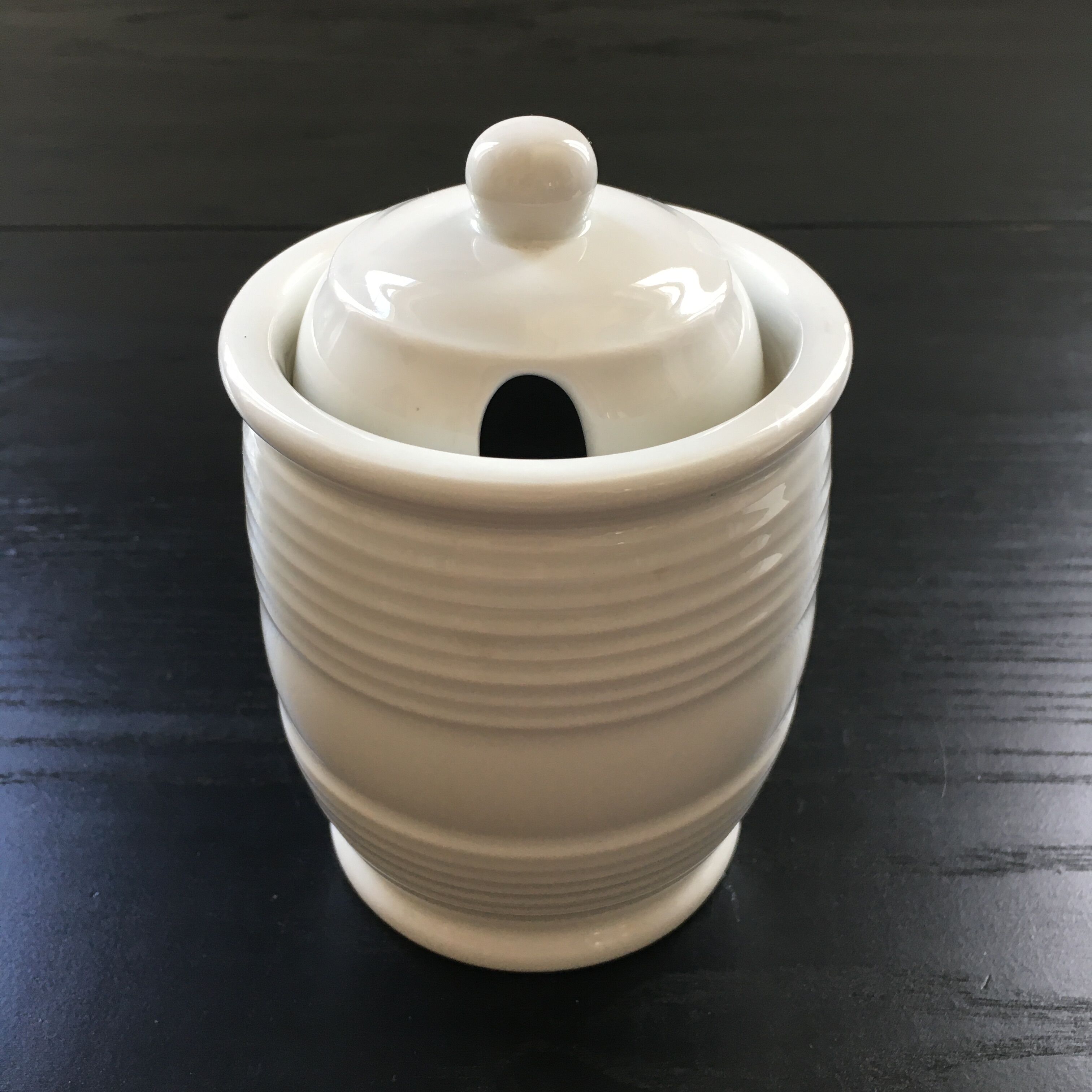 White condiment jar