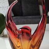 Empty pocket/Cutting/Centerpiece Murano, in blown Art glass. Floral shape/tulip