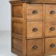 Pharmacy cabinet chest of drawers large oak antiques