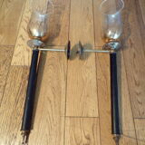 Pair of art deco torch sconces